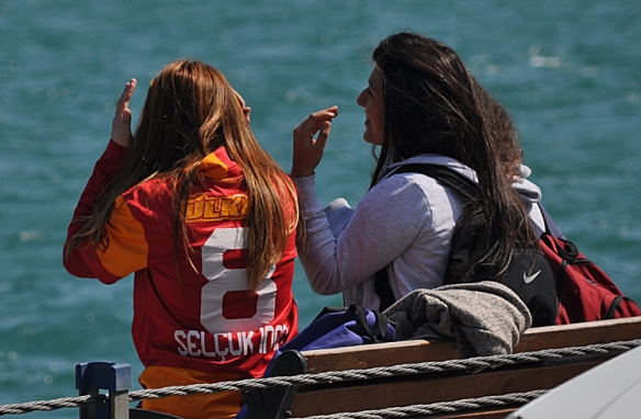 Enjoying Emirgan on the Bosphorus.